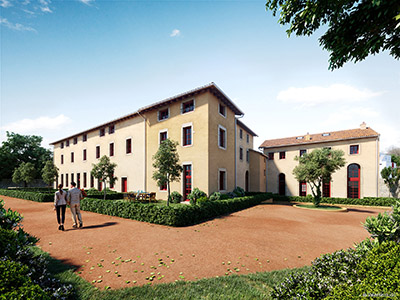 3D photorealistic representation of the exterior of a convent for a competition