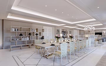 Création 3D d'une salle à manger d'une villa de luxe à Paris