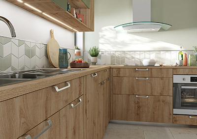 3D representation of the storage space in a kitchen